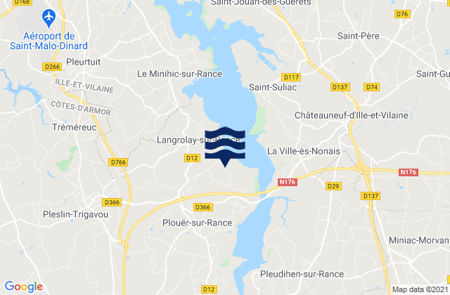 Mappa delle Getijden in Plouër-sur-Rance, France