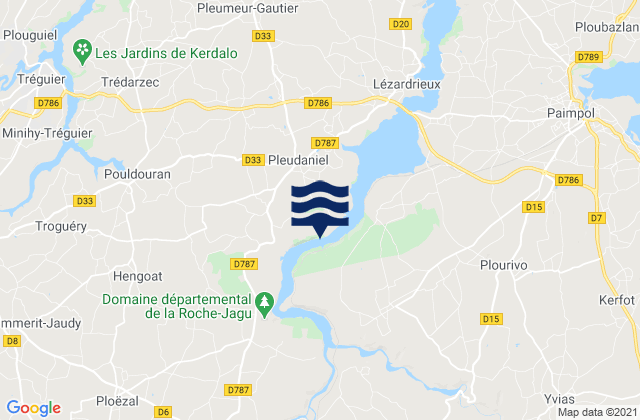 Mappa delle Getijden in Ploëzal, France