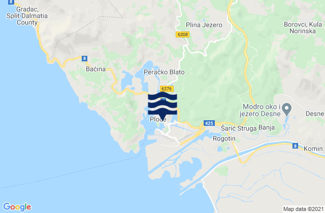 Mappa delle Getijden in Ploče, Croatia