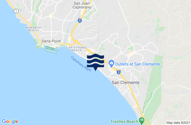 Mappa delle Getijden in Poche Beach, United States