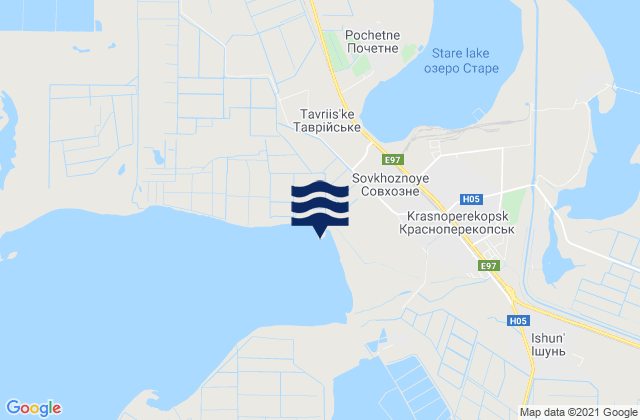 Mappa delle Getijden in Pochetnoye, Ukraine