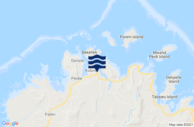 Mappa delle Getijden in Pohnpei, Micronesia
