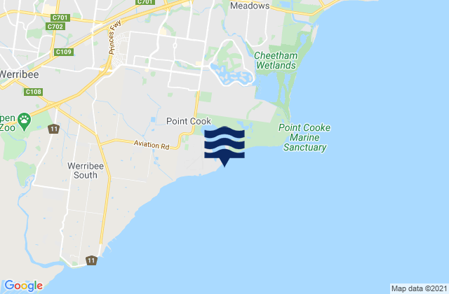 Mappa delle Getijden in Point Cook, Australia