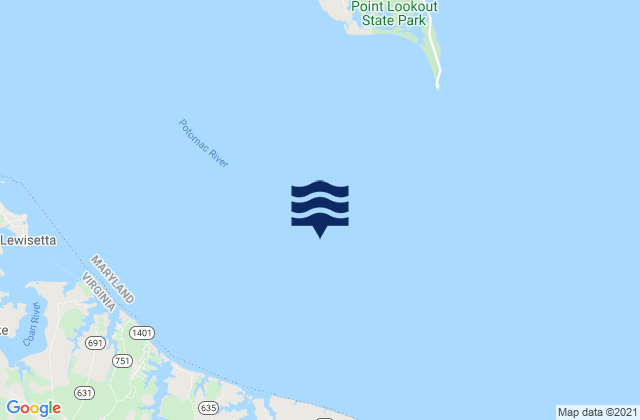 Mappa delle Getijden in Point Lookout 3.1 n.mi. SW of, United States