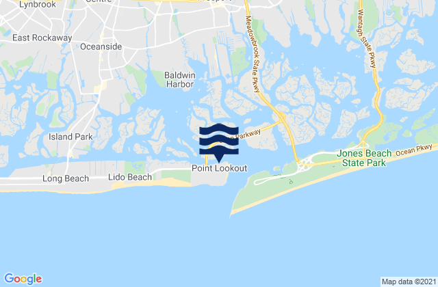 Mappa delle Getijden in Point Lookout, United States