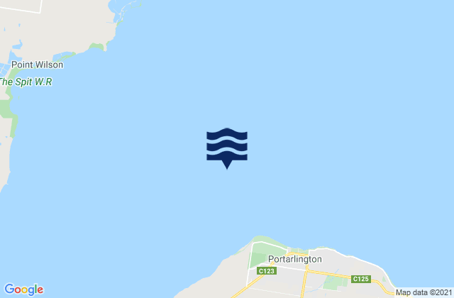 Mappa delle Getijden in Point Richards Channel, Australia