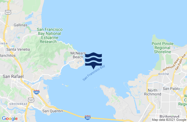 Mappa delle Getijden in Point San Pedro 0.55 nmi. SE of, United States