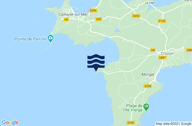 Mappa delle Getijden in Pointe De Dinan, France