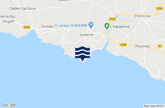 Mappa delle Getijden in Pointe de Lervily, France