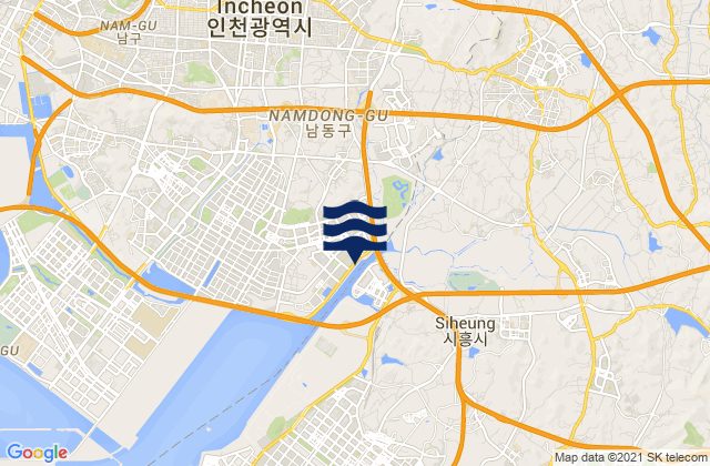 Mappa delle Getijden in Polgyo, South Korea