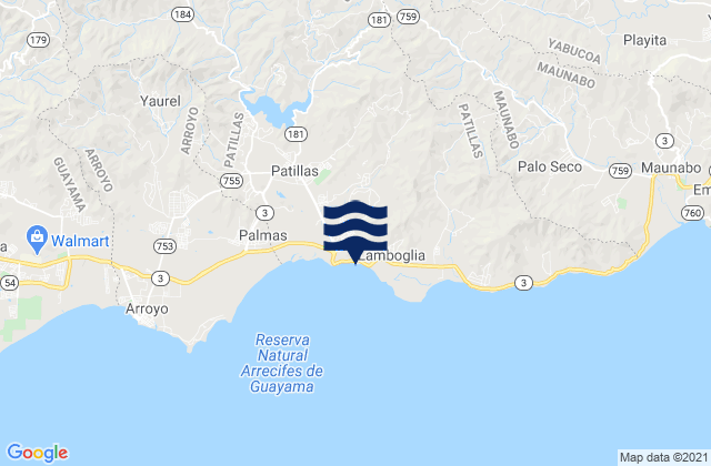 Mappa delle Getijden in Pollos Barrio, Puerto Rico