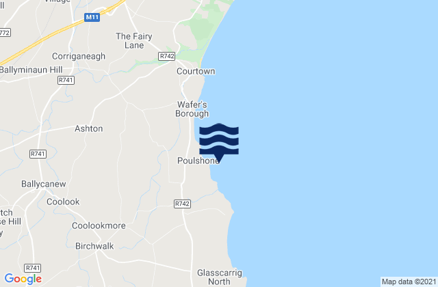 Mappa delle Getijden in Pollshone Head, Ireland