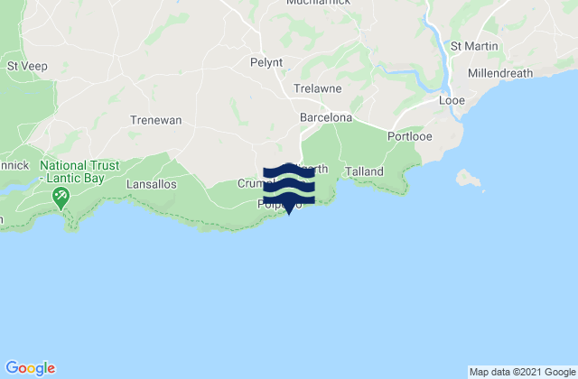 Mappa delle Getijden in Polperro Beach, United Kingdom
