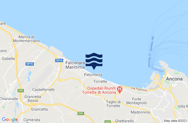 Mappa delle Getijden in Polverigi, Italy