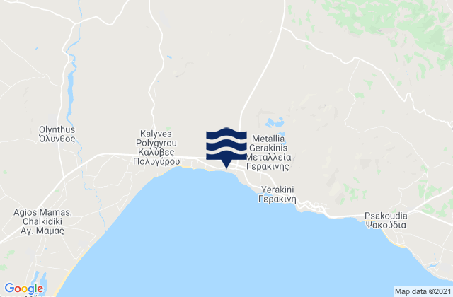 Mappa delle Getijden in Polýgyros, Greece