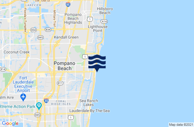 Mappa delle Getijden in Pompano Beach, United States
