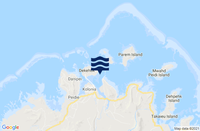 Mappa delle Getijden in Ponape Harbor, Micronesia