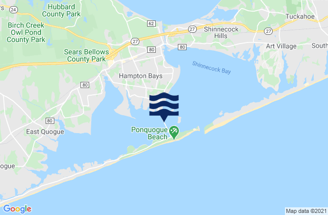 Mappa delle Getijden in Ponquogue bridge Shinnecock Bay, United States