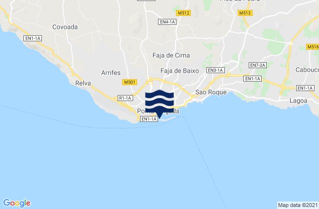 Mappa delle Getijden in Ponta Delgada, Portugal