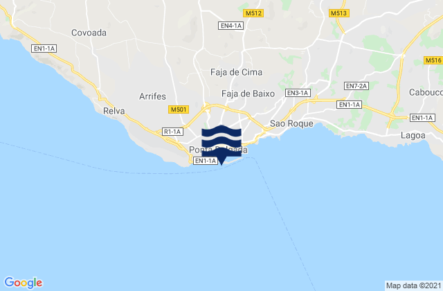 Mappa delle Getijden in Ponta Delgada Sao Miguel Island, Portugal