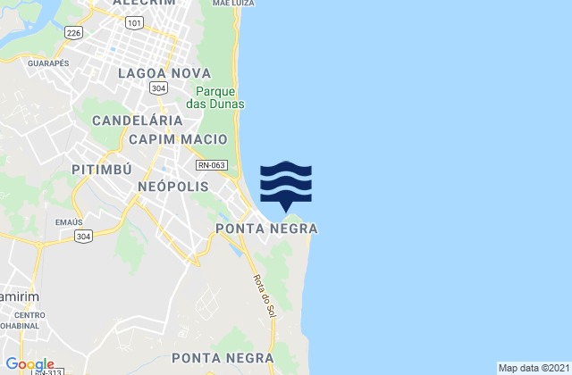 Mappa delle Getijden in Ponta Negra, Brazil