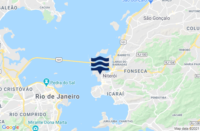 Mappa delle Getijden in Ponta d'Areia, Brazil