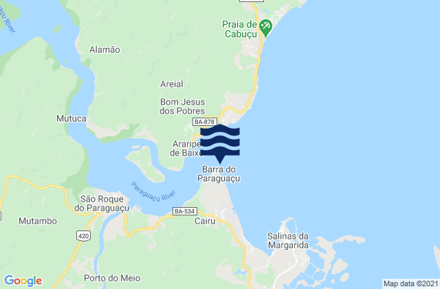Mappa delle Getijden in Ponta do Alambique, Brazil