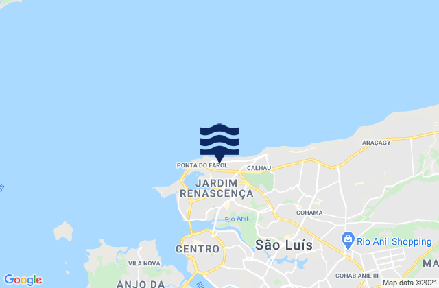 Mappa delle Getijden in Ponta do Farol, Brazil