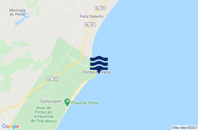 Mappa delle Getijden in Pontal do Peba, Brazil