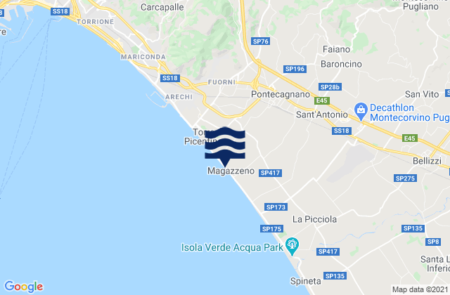 Mappa delle Getijden in Pontecagnano, Italy