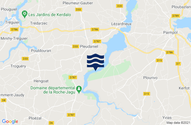Mappa delle Getijden in Pontrieux, France