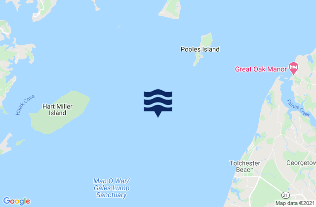 Mappa delle Getijden in Pooles Island 2.0 n.mi. SSW of, United States