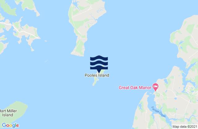 Mappa delle Getijden in Pooles Island, United States