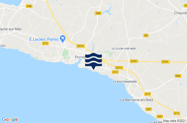 Mappa delle Getijden in Pornic, France