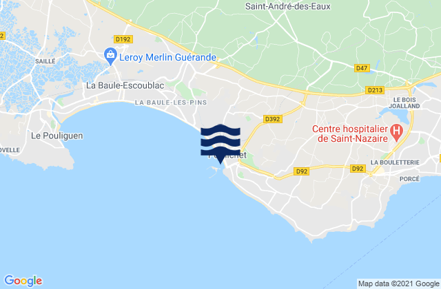 Mappa delle Getijden in Pornichet, France