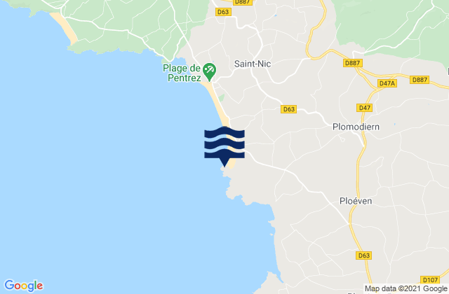 Mappa delle Getijden in Pors Ar Vag, France