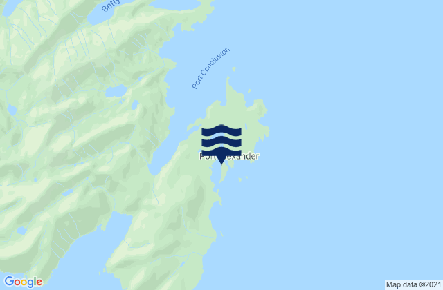 Mappa delle Getijden in Port Alexander Baranof Island, United States