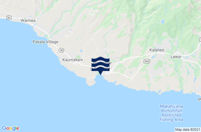 Mappa delle Getijden in Port Allen (Hanapepe Bay), United States