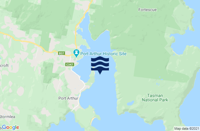 Mappa delle Getijden in Port Arthur, Australia