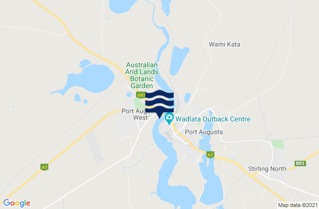 Mappa delle Getijden in Port Augusta West, Australia