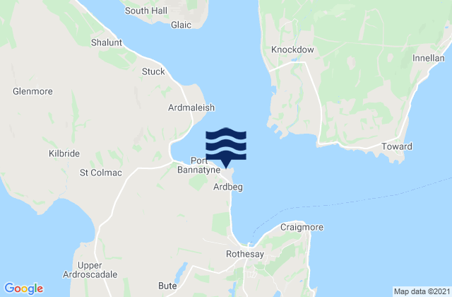 Mappa delle Getijden in Port Bannatyne, United Kingdom