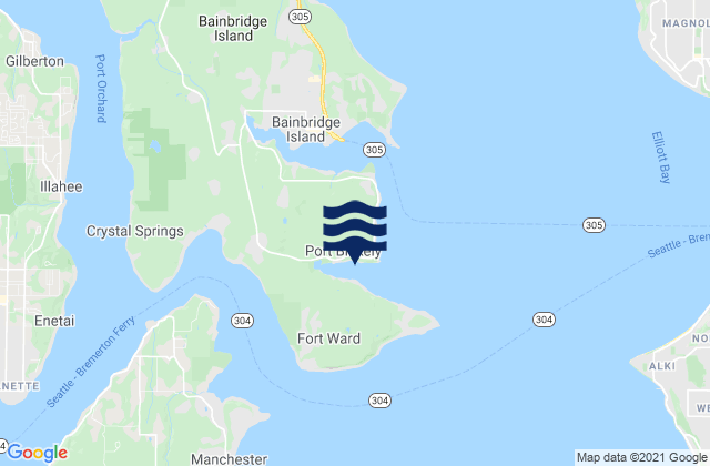 Mappa delle Getijden in Port Blakely (Bainbridge Island), United States