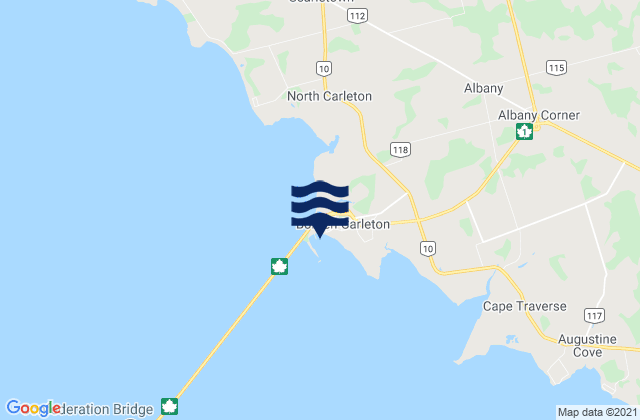 Mappa delle Getijden in Port Borden, Canada