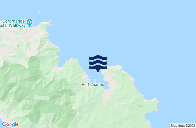 Mappa delle Getijden in Port Charles, New Zealand