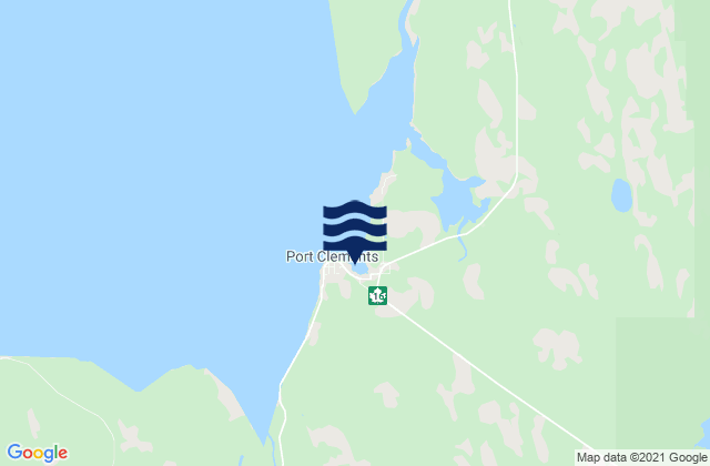Mappa delle Getijden in Port Clements, Canada