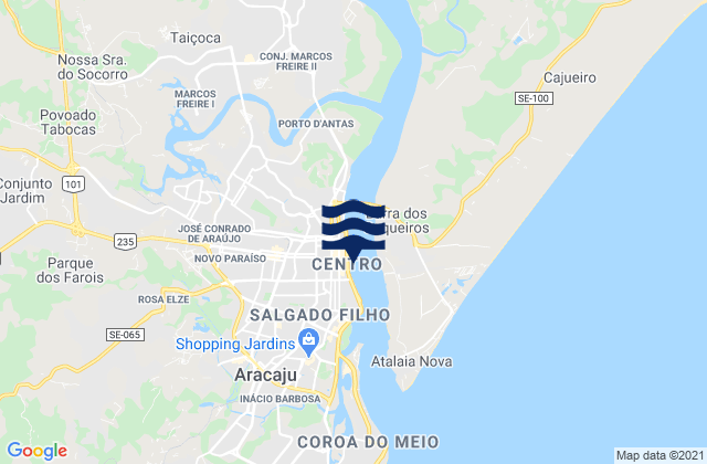 Mappa delle Getijden in Port De Aracaju, Brazil