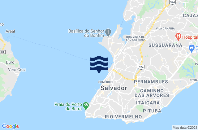 Mappa delle Getijden in Port De Salvador, Brazil