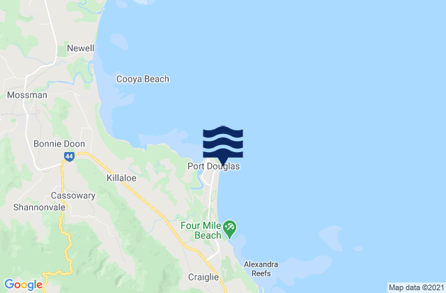 Mappa delle Getijden in Port Douglas, Australia
