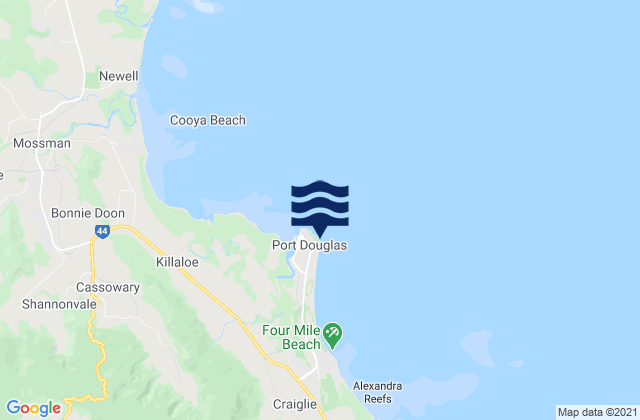 Mappa delle Getijden in Port Douglas, Australia