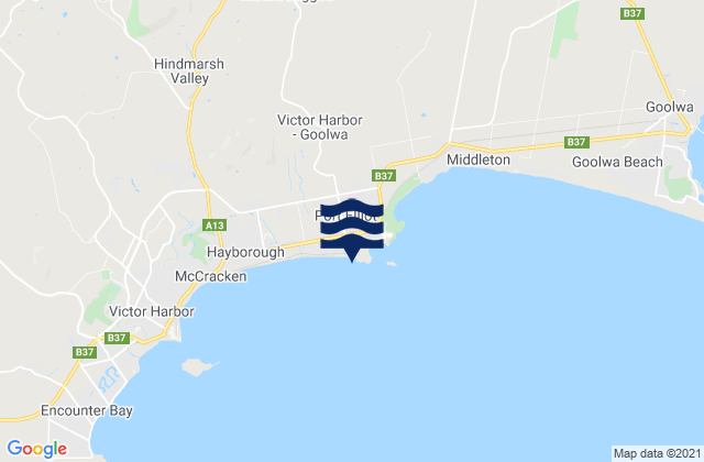 Mappa delle Getijden in Port Elliot, Australia